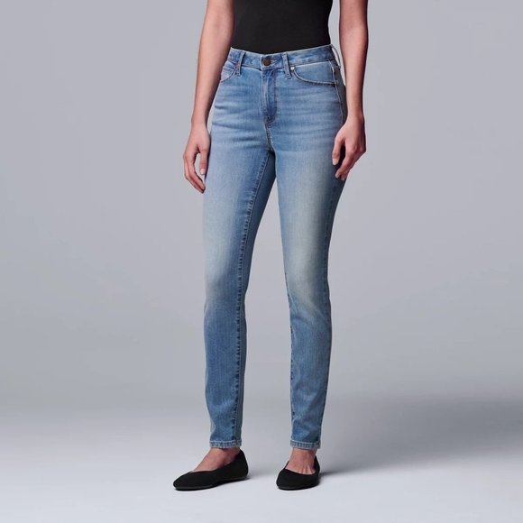 SOLD Simply Vera Vera Wang Womens Power Stretch High Waisted Skinny Jeans Sz 10 - Picture 4 of 9